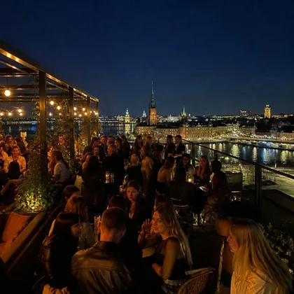 Rooftop night over Stockholm